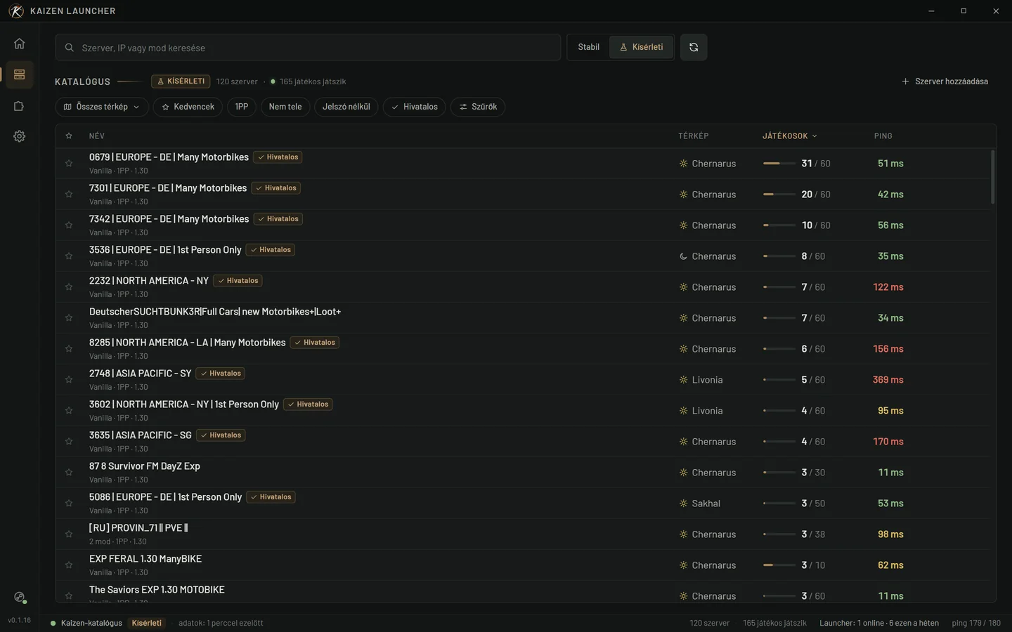 DayZ Experimental egy kattintással: a szerverei, a modjaikkal automatikusan betöltve.